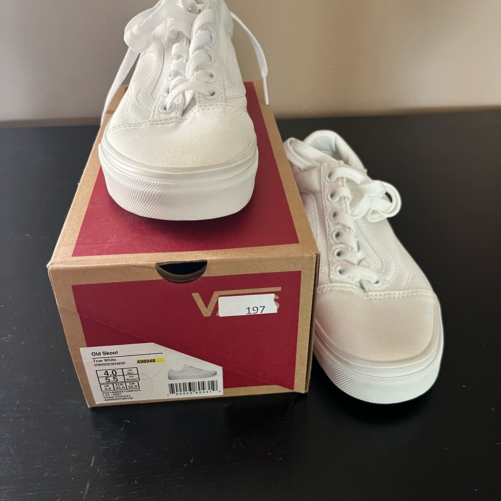 NEW Old Skool Shoe Sneaker True White Size 5.5 - Picture 7 of 8